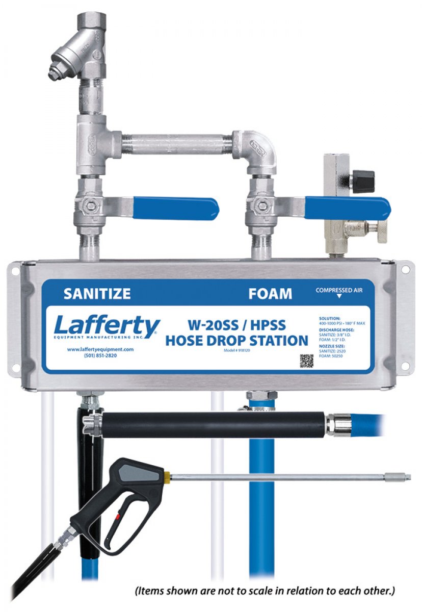 W 20ss Sanitize Hpss Foam Hose Drop Station Lafferty Equipment