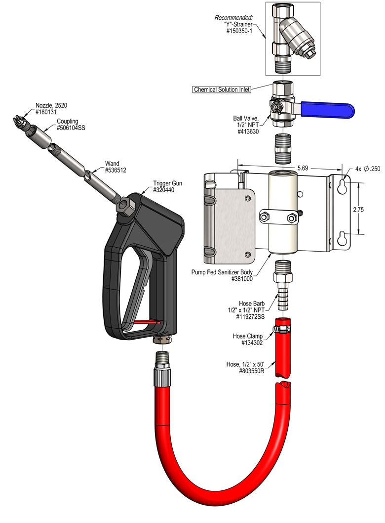 919158 - Pump Fed Sanitizer W/ SS Trigger Gun | Lafferty Equipment  Manufacturing, LLC