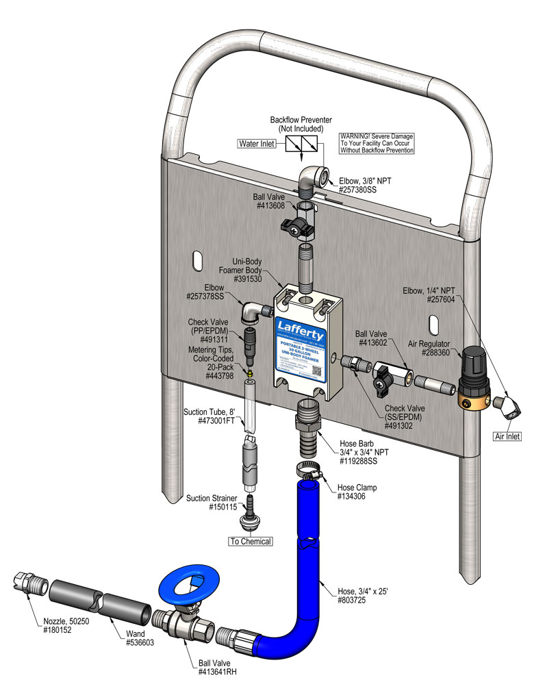 975818 - Portable 2-Wheel 20 Gallon Uni-Body LC Foamer | Lafferty 